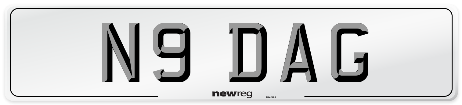 N9 DAG Number Plate from New Reg